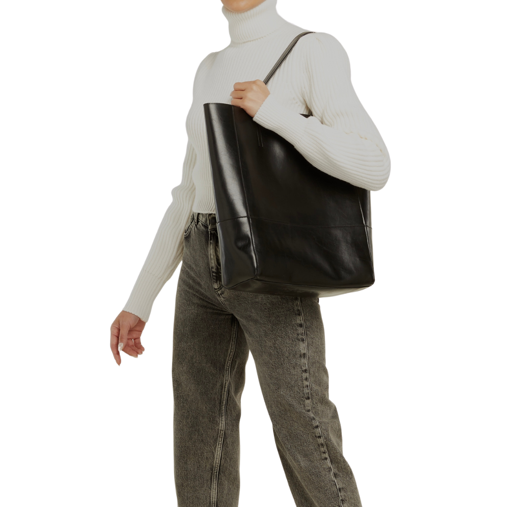 Olive Leather Handbag Black