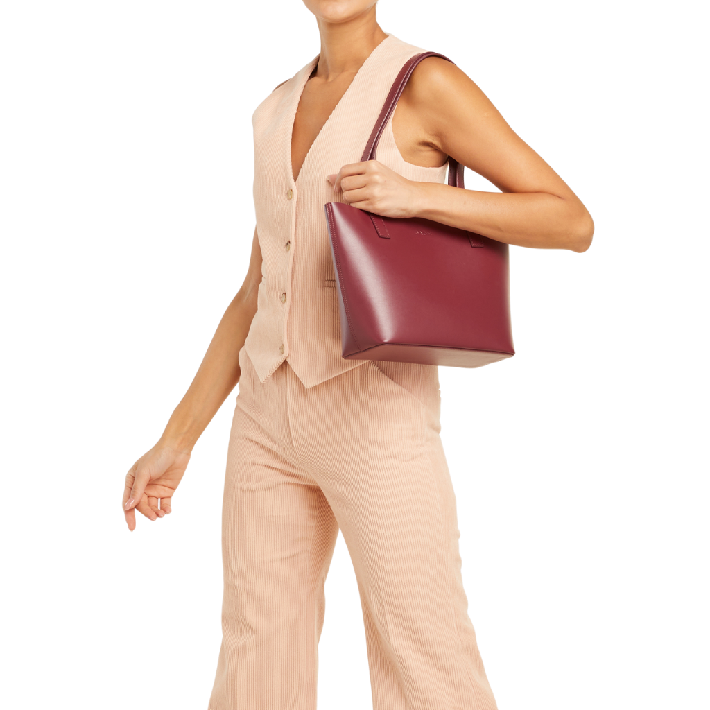 Mini Tote in Maroon