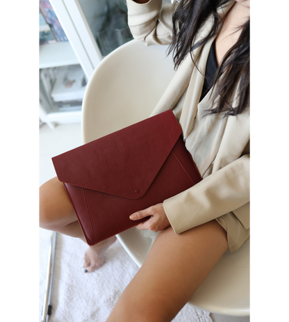Apple Leather Maroon Laptop Sleeve