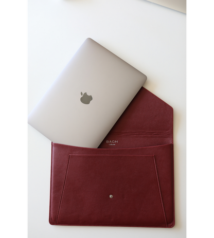 Apple Leather Maroon Laptop Sleeve