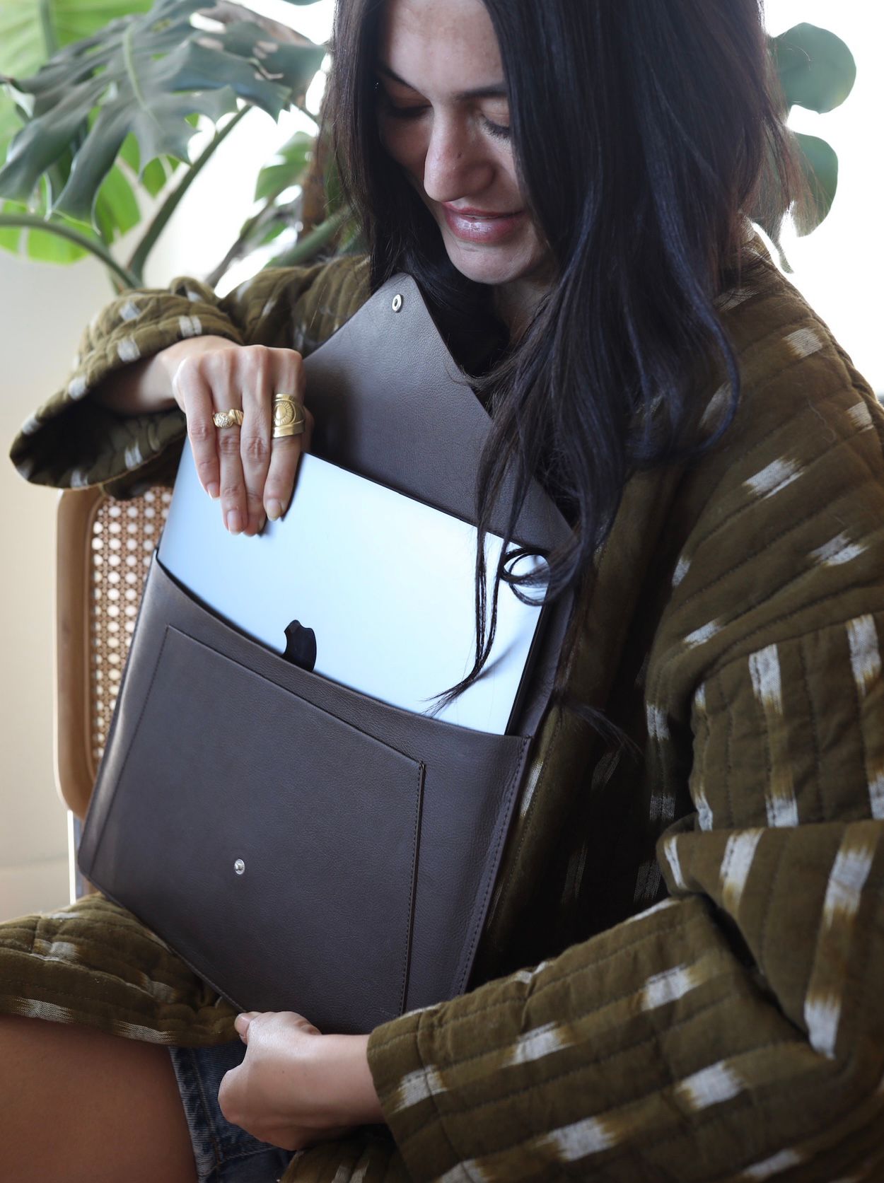 Apple Leather Brown Laptop Sleeve